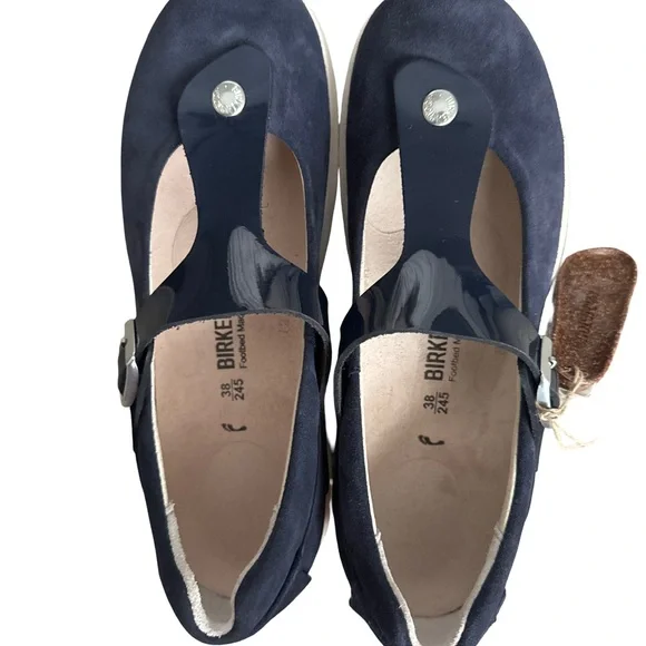 NWOB Birkenstock Shoes Womens 7 EU 38 Tralee Navy Suede - Picture 3 of 5